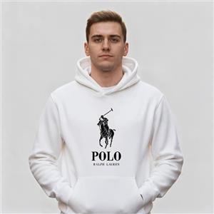 هودی سفید طرح برند پولو POLO | استایل اسپرت | کد BR070