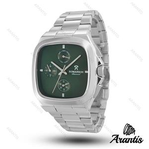 ساعت رومانسون مردانه دایمند سه موتوره مردانه صفحه سبز m-10056