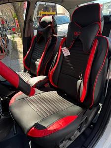 روکش صندلی چرم اسپرت سایپا | مشکی قرمز