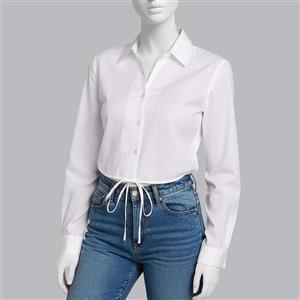 کراپ شومیز آستین بلند یقه برگردان زنانه نیزل مدل 1257