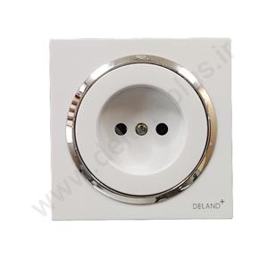 پریز برق ساده مدل آوا ساده سفید زه نقره ای (مکانیزم قاب زه نقره ای)