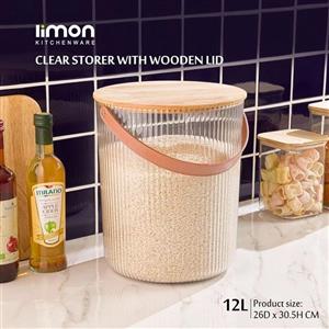 سطل برنج لیمون مدل شیاردار در چوبی کد HS12