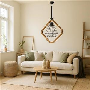 لوستر آویز چوبی شاهان مدل WOOD 11