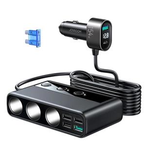 شارژر فندکی فست شارژ ماشین 210 وات تایپ سی  و یو اس ب جویرم JR-CL06 JOYROOM