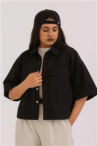 شومیز آستین بلند یقه برگردان زنانه مدل سانتانا ساده