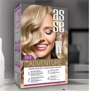 رنگ مو آسه asse سری adventur رنگ blonde شماره 10.0حاوی دو تیوپ حجم 50 میل