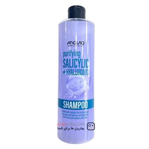 شامپو موی چرب آنوویا Anovia انگلیس حاوی اسید سالیسیلیک و هیالورونیک حجم 415 میل