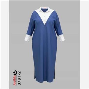 کفتان 3781 مانتو پیراهن زنانه لی کاغذی سایز بزرگ 
