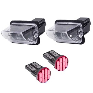 چراغ پلاک خودرو قطعه سازان کبیر مدل EK-206RED-3010360 مناسب برای پژو 206 به همراه لامپ مجموعه 4 عددی