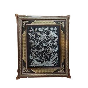 تابلو قلمزنی مدل گل و مرغ کد 662 