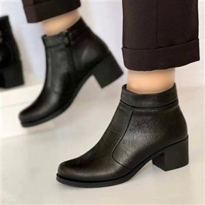 کفش نیم ساق بغل زیپ دارای روزمره اسپرت بوت پاشنه دار زنانه کیفیت اصلی قالب استاندارد ضمانت فروش کارمن