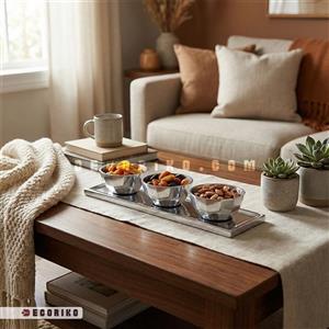 اردو خوری آلومینیومی سیلور طرح هندسی 