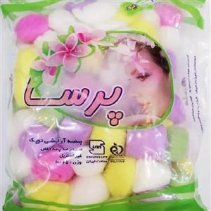 پنبه توپک رنگی (برای مصارف آرایشی و بهداشتی) صد در صد طبیعی و خالص پرسا 100 گرمی