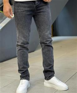 شلوار راسته ذغالی مردانه پارچه پنبه جین کش اعلا قد ۱۱۰ سانت