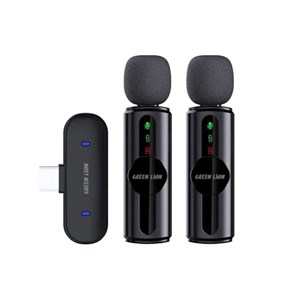 میکروفن یقه ای بیسیم شارژی  Green Lion GM-76X Microphone 3 In 1 Type-c lightning USB ANC