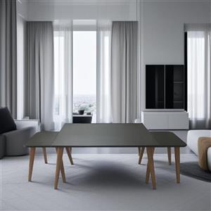 میز جلومبلی عسلی مستطیل مشکی مدل مینیمال مجموعه 3 عددی