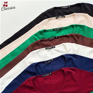 بلوز یقه گرد زرشکی