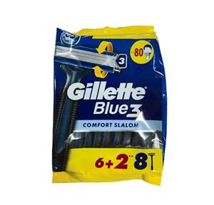 خودتراش 3 لبه ژیلت Blue 3 مدل Comfort Slalom بسته 8 عددی