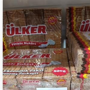 بیسکوییت پتی بور اولکر با کرم کاکائو Petit Beurre Biscuits With Cocoa بسته 4عددی وزن 800 گرم