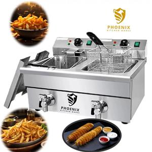 سرخ کن برقی 2 لگن 10 10 شیر تخلیه دار PHOENIX