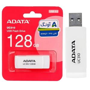 فلش مموری ای دیتا UC310 USB 3 ظرفیت 128 گیگابایت رنگ سفید ( گارانتی 60 ماهه آونگ)