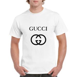 تیشرت آستین کوتاه سفید طرح برند گوچی Gucci | استایل لوکس | کد BR109