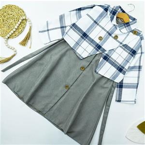 شنل سارافون دخترانه طوسی سفید کد 10784