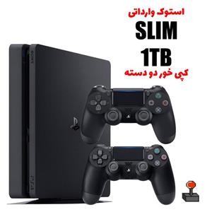کنسول بازی Playstation 4 Slim یک ترابایت کپی خور کارکرده درحدنو دو دسته های کپی