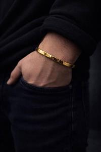 دستبند مردانه بنگل مدل پیچ ساده از جنس استیل