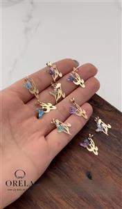 پلاک طلا مامان با پروانه 