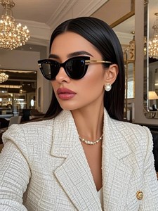 عینک آفتابی زنانه گربه‌ای رترو مشکی کد 2