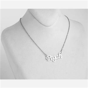 گردنبند نقره دخترانه طرح اسم پگاه به لاتین pegah متصل به زنجیر نقره عیار 925  