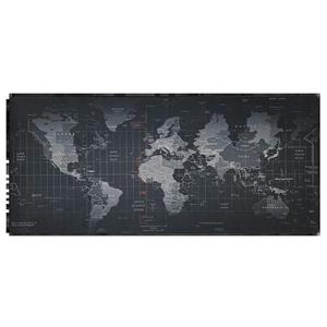 موس پد گیمینگ طرح نقشه جهان مشکی سایز 90 در 40