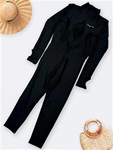 مایو اسلامی زنانه سرهمی مشکی و کاپدار و آستردار نابایجی ( Nabaiji ) حجابدار