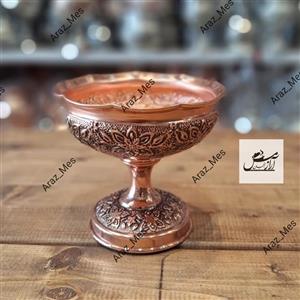 پیاله مسی گلبرگ نانو پایه دار (بستنی خوری آجیل تنقلات رزگل مسی )ثنازنجان