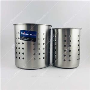 جا قاشقی استیل دوتایی یونیک مدل استوانه ای سوراخدار