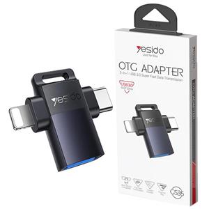 مبدل OTG دو کاره تایپسی و لایتنینگ یسیدو YESIDO GS35