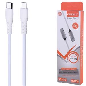 کابل دو سر تایپ سی فست شارژ 2.4 آمپر چرلو TC/TC01 طول 1.1 متر