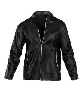 کاپشن چرم مصنوعی مردانه اسپرت مشکی  مدل 48599
