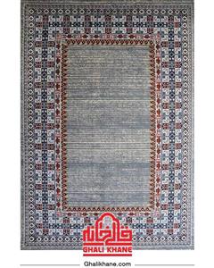 فرش ماشینی 700 شانه فرش مشهد زمینه خاکستری حاشیه موشی مدل 87570 9RD