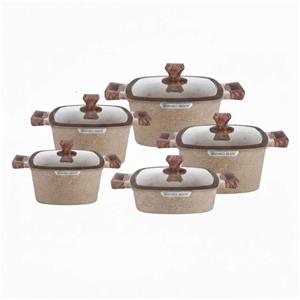 سرویس قابلمه و تابه گرانیتی 10 پارچه بازرگانی زیو مدل ZCS-8300/5S32 JUMBO SERIES