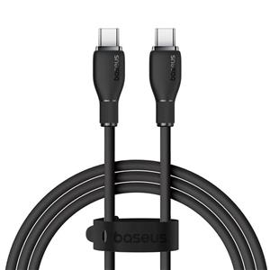 کابل شارژ سریع USB-C به USB-C بیسوس مدل Pudding P10355702111‑B2 طول 2m – مشکی