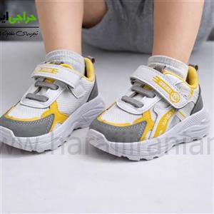  کتونی اسپرت بچگانه سفید زرد FENIX سایز 22