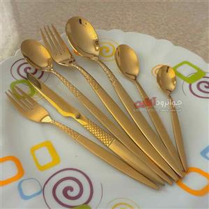 قاشق چنگل طلایی یونیک طرح پالرمو 120 پارچه Unique 120PCS