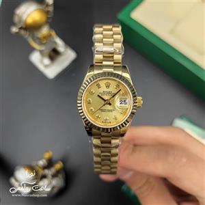 ساعت رولکس زنانه لیدی دیت جاست 28mm طلایی بند پرزیدنت Rolex Lady Datejust