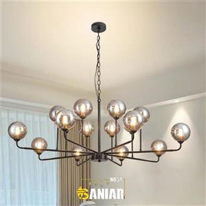 لوستر مولکولی مدرن فلزی | طراحی دکوراتیو چندشاخه