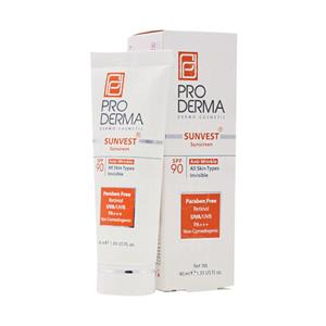 کرم ضد آفتاب و ضد چروک پرودرما SPF90 رنگ بژ طبیعی حجم 40 میلی لیتر