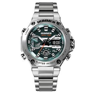 ساعت مردانه هامر 1444 دوزمانه بند فلزی مشکی Hummer-7537-G