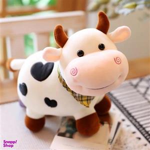 عروسک طرح گاو مدل قلبی کد JM110 طول 22 سانتی متر