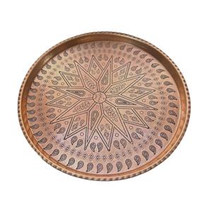 سینی مسی مدل لبه دار طرح بته جقه کد 9